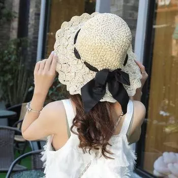 Шляпа женская летняя универсальная солнцезащитная шляпа соломенная шляпа маленькая свежая пляжная солнцезащитная морская классная шляпа для путешествий летняя M56-58cm хаки