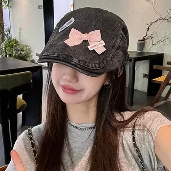 Шляпа женская милая крутая бантовая берет женская литературная ковбойская шляпа вперед японская ретро-шляпа Bud
