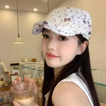 Шляпа женская Ниша Бабочка Красочные Блестки Передняя Шляпа Женская Универсальная Берет Модная Шляпа Художника Прилив