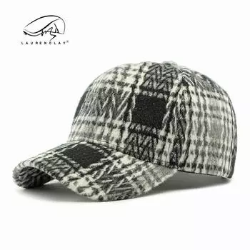 Шляпа Женская Осенне-зимняя Новая Универсальная Бейсболка с Жестким Верхом Мужская Ретро Цвет Клетчатая Кепка Солнцезащитная adjustable
