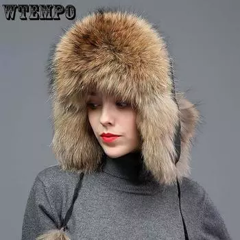 Шляпа женская, осенние и зимние модели, шапка Lei Feng, уличная теплая защита ушей, лыжная хлопковая шапка, соломенная шляпа с имитацией лисьего меха One size