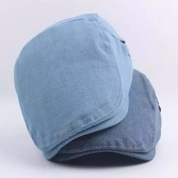 Шляпа женская осенняя кепка мужская выстиранная джинсовая берет уличное солнцезащитное укрытие солнцезащитная шляпа Adjustable синий