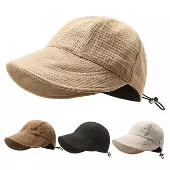 Шляпа женская осенняя кепка открытый солнцезащитный козырек солнцезащитная шляпа восьмиугольная шляпа женская шляпа рыбака чёрный