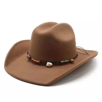 Шляпа женская повседневная ковбойская шляпа цилиндр мужская шерстяная шляпа большого размера джазовая шляпа большой край фетровая шляпа M56-58cm хаки