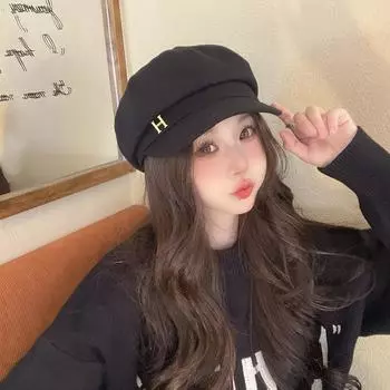 Шляпа женская Premium Sense Metal Letter Label восьмиугольная шляпа универсальная широкополая шляпа Newsboy