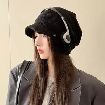 Шляпа женская японская однотонная универсальная перчаточная шапка-шляпа теплая шапка баотоу холодная шапка шапка для родов One Size