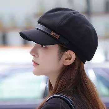 Шляпа женская весна и осень британская ретро интернет знаменитость восьмиугольная шляпа повседневная мода универсальный лицо берет утиный язык M56-58cm