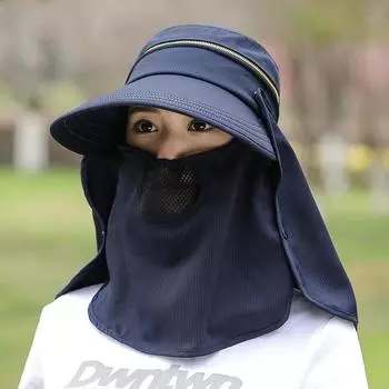 Шляпа женская весна-лето новая универсальная уличная солнцезащитная шаль однотонная большая кайма для езды на велосипеде солнцезащитная шляпа детская мода one size fits all чёрный