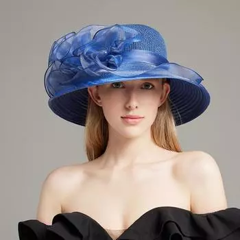 Шляпка-клош Lady s Church Derby Dress Cloche - Цветочная шляпа для вечеринки и свадьбы с дизайном Fascinator для женщин M56—58cm