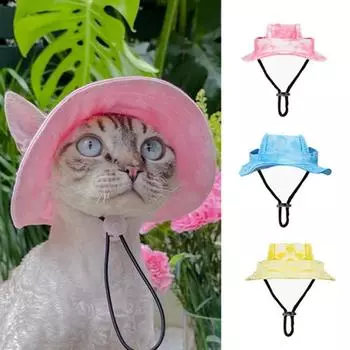 Шляпы для маленьких собак и кошек, ковбойская шляпа для кошек с отверстиями для ушей, костюм для вечеринки по случаю дня рождения маленького питомца, головной убор для кошки, шапка для щенка, котенка, чихуахуа