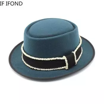 Шляпы для женщин, простые мужские шляпы со свиным пирогом, шляпа-котелок для джентльмена, фетровая шляпа-федора, гангстерская шляпа Трилби, церковная джазовая шляпа 56-58cm