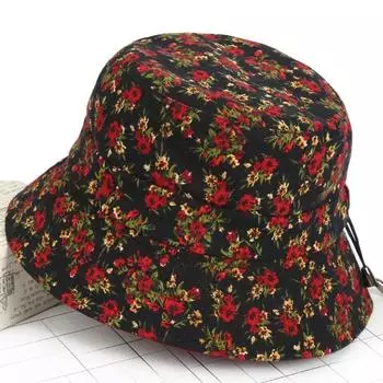 Шляпы для женщин среднего и пожилого возраста, новая четырехсезонная повседневная шляпа рыбака, корейский стиль, цветочная регулируемая шляпа для защиты от солнца Adjustable