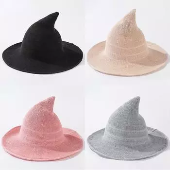 Шляпы Хэллоуинские шапки Шляпы ведьм Шляпы ведьм Шерстяные шапки ведьм L58-60cm