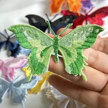 Шляпы Шпилька для волос Головной убор Вышитые тканевые наклейки Наклейка на одежду 5 шт. Маленькие декоративные аксессуары в виде бабочек Diy Юбка Туфли и 8*5cm