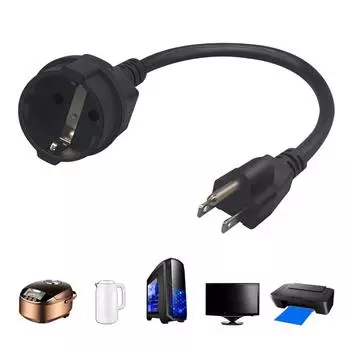 Шнур адаптера питания, США, 3 шт., выходной кабель EU 4,8 мм, переходной кабель NEMA 5-15P на EU4,8 мм, 2 отверстия, переходная проводная линия