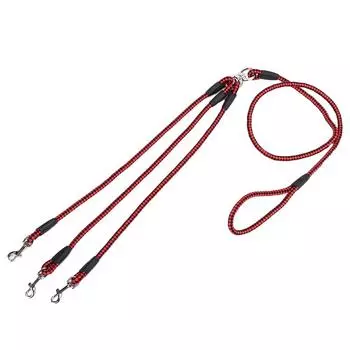 Шнур безопасности Товары для животных Плетеный поводок для животных Трос для животных 3-сторонние соединители Поводок для животных Поводки для животных Поводок для щенков чёрный/красный
