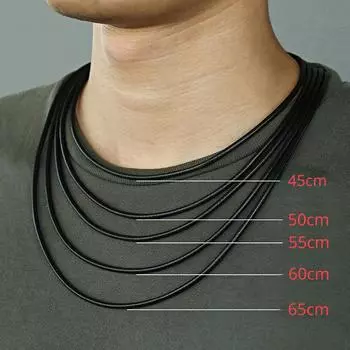 Шнур для ожерелья 45-65 см для женщин и мужчин, черный кожаный шнур, восковая веревка, кружевная цепочка с пряжкой из нержавеющей стали для изготовления ожерелья своими руками, ювелирных изделий 45cm чёрный