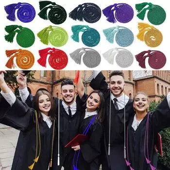 Шнур для выпускного с кисточкой из прочного материала, шнур из завязанной пряжи, одинарная веревка, веревка для выпускного, аксессуары на память оранжевый