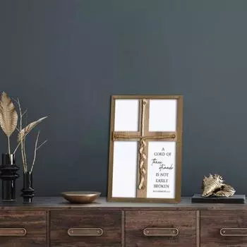 Шнур из трех прядей, деревянная рамка, веревка для украшения свадебной церемонии, табличка со стихами из Библии, украшение на годовщину свадьбы, подарки для пары кофейный