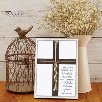 Шнур из трех прядей, деревянная рамка, веревка для украшения свадебной церемонии, табличка со стихами из Библии, украшение на годовщину свадьбы, подарки для пары белый