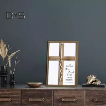 Шнур из трех прядей, деревянная рамка, веревка для украшения свадебной церемонии, табличка со стихами из Библии, украшение на годовщину свадьбы, подарки для пары белый