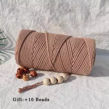 Шнур макраме 4 мм 100 м, хлопковая веревка, веревка, поделки, сделай сам, цветная нить, витой шпагат, ручное шитье, домашнее свадебное украшение 4mm-100m