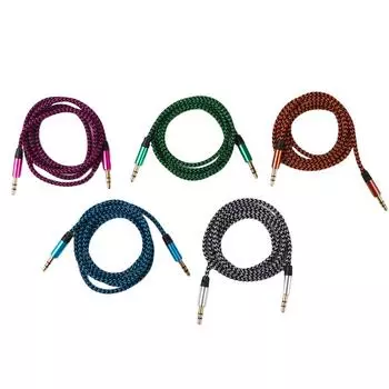 Шнур Нейлоновый 3,5 мм Стерео Микрофон Наушники Цифровые Кабели Кабель Адаптер Шнур Aux Кабель Аудиокабель зелёный
