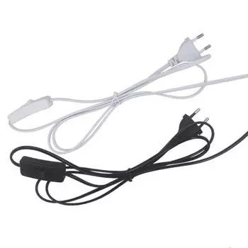 Шнур питания с вилкой ЕС, удлинительный кабель с вилкой и выключателем для настольной лампы, напольной лампы, электрический провод
