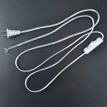 Шнур питания выключателя 1,8 м для светодиодной лампы Us Plug Прозрачный удлинительный кабель