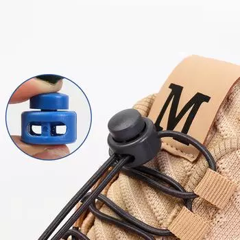 Шнурки без завязок, круглые эластичные шнурки для обуви, пластиковые защелкивающиеся шнурки, подходят для любой обуви для взрослых и детей, спортивные ленивые шнурки для прогулок T1-2-100cm-black чёрный