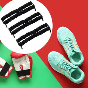 Шнурки Curly Twister эластичные шнурки без завязывания для детей и взрослых беговые принадлежности чёрный