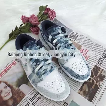 Шнурки цвета неба с эффектом тай-дай для выстиранного денима AF1 120cm