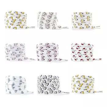 Шнурки с рисунком животных, плоские, милые, с рисунком, шнурки из холста, повседневная обувь, креативные кроссовки, шнурки для детей, шнурки для взрослых 120cm