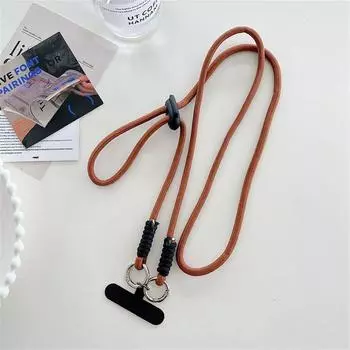 Шнурок для телефона через плечо против потери, съемный длинный ремешок для телефона, шейный шнурок для телефона, подарки для девочек brown