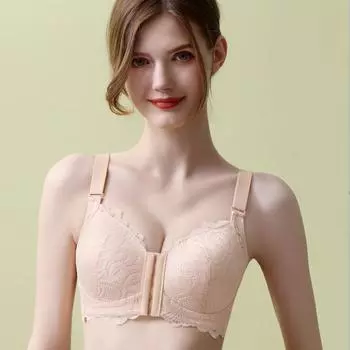 Шнуровка спереди, бюстгальтер большого размера, тонкий и удобный, бюстгальтер больших размеров, без стального кольца, бюстгальтер со сборками 34/75CDE чёрный