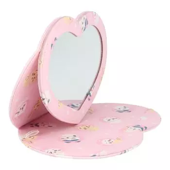 shobido Chiikawa Тканевое зеркало Chiikawa Nagano Карманное зеркало CW46485 В форме сердца розовый