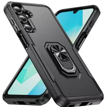 Shockproof Accessories Phone Case for Samsung Galaxy Plus S24 Ultra FE 5G Kickstand Bag for Galaxy S24 FE чёрный