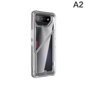 Shockproof Case For Asus Rog Phone 7 Ultimate Rog7 Hard Pc + Tpu Hybrid Protective Clear Phone Cover W/ Foldable Stand Capas прозрачный