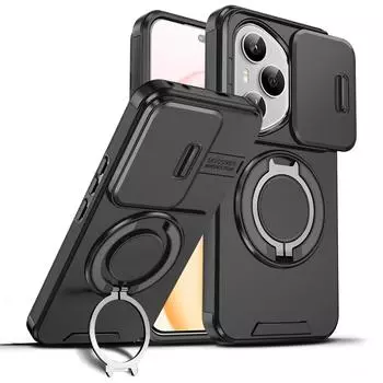 Shockproof Magnetic Case For Honor 400 Pro 5G Slide Camera Lens Ring Stand Protect Cover For Honor 400 Lite X9C Magic7 Lite Case Honor 400 (Global)