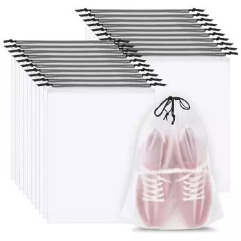 Shoe Bags for Travel Clear Travel Shoe Bags for Packing Large Waterproof Portable Drawstring Travel Essentials Women for and Men 30x40cm