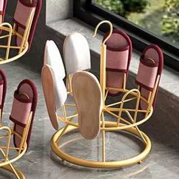 Подставка для обуви с крючком для подвешивания, экономящая место, металлическая, в скандинавском стиле, 8 вилок, держатель для сушки сандалий, для ежедневного использования белый