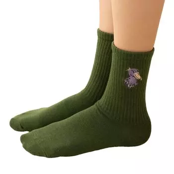 Shoebill Embroidery Crew Socks Socks STREAM 23-25cm Women s зелёный