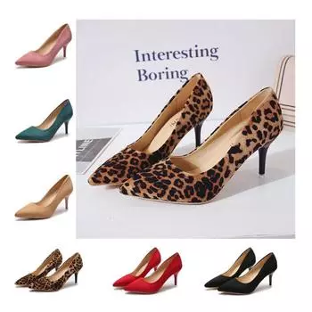 Shoelife Новые туфли-лодочки на шпильке большого размера, женские замшевые туфли на высоком каблуке 43 леопардовый