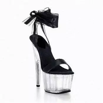 Shoes 17cm high-heeled sandals, yarn transparent Roman women s shoes 34 белый