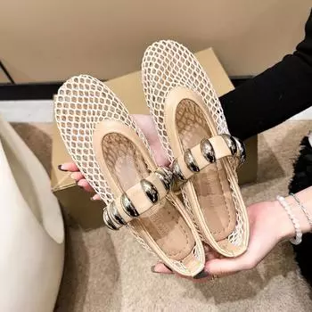 Shoes Ballerinas Woman Modis Female Footwear Round Toe Casual Sneaker Ballet New Cute Dress Summer Big Size Flat Rubber La 35