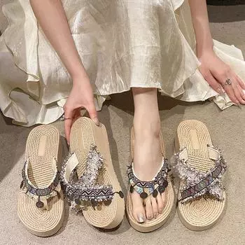Туфли Кристаллы Драгоценности Снаружи Толстая Платформа Женские Тапочки и Босоножки Открытые Носки Шлепанцы Rhenstone Легко Носить Водонепроницаемый 35