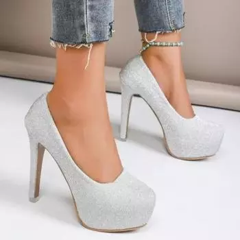 Shoes Female Fashion Slip on Shallow Women s Pumps Autumn Round Toe Solid Dress Party Stilettos or Thin Heels Large Size Shoes 34 чёрный