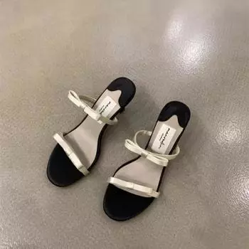 Shoes Female Modern Women s SlippersDress Slippers Women Bow Tie Round Toe Med Thin Heels Plus Size Women s Sandals 35 покинуть белый