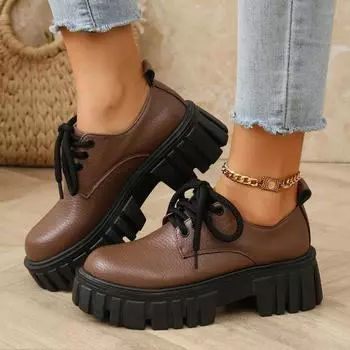 Shoes Female Plus Size Loafers Women s High Heels Platform Office Pumps Women Round Toe Med Heel -tied Shoes Women 35