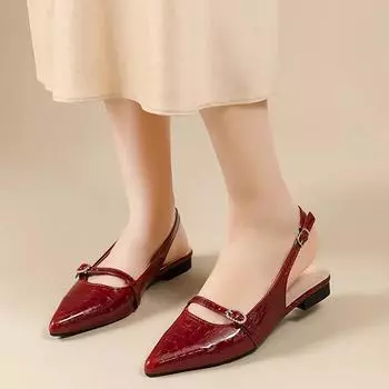 Shoes Female Slingbacks Women s High Heels Fashion Buckle Strap Office and Career New Belt Buckle Closed Toe Sandals 35 красный